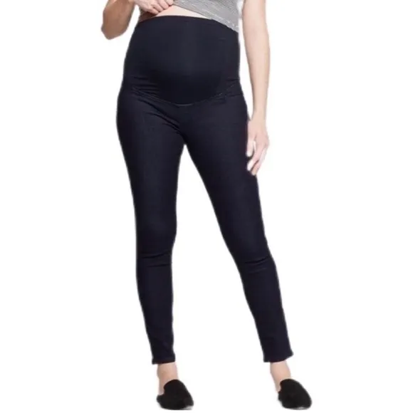 NWT Ingrid & Isabel size dark wash over the belly maternity jegging 00/24 - Image 2