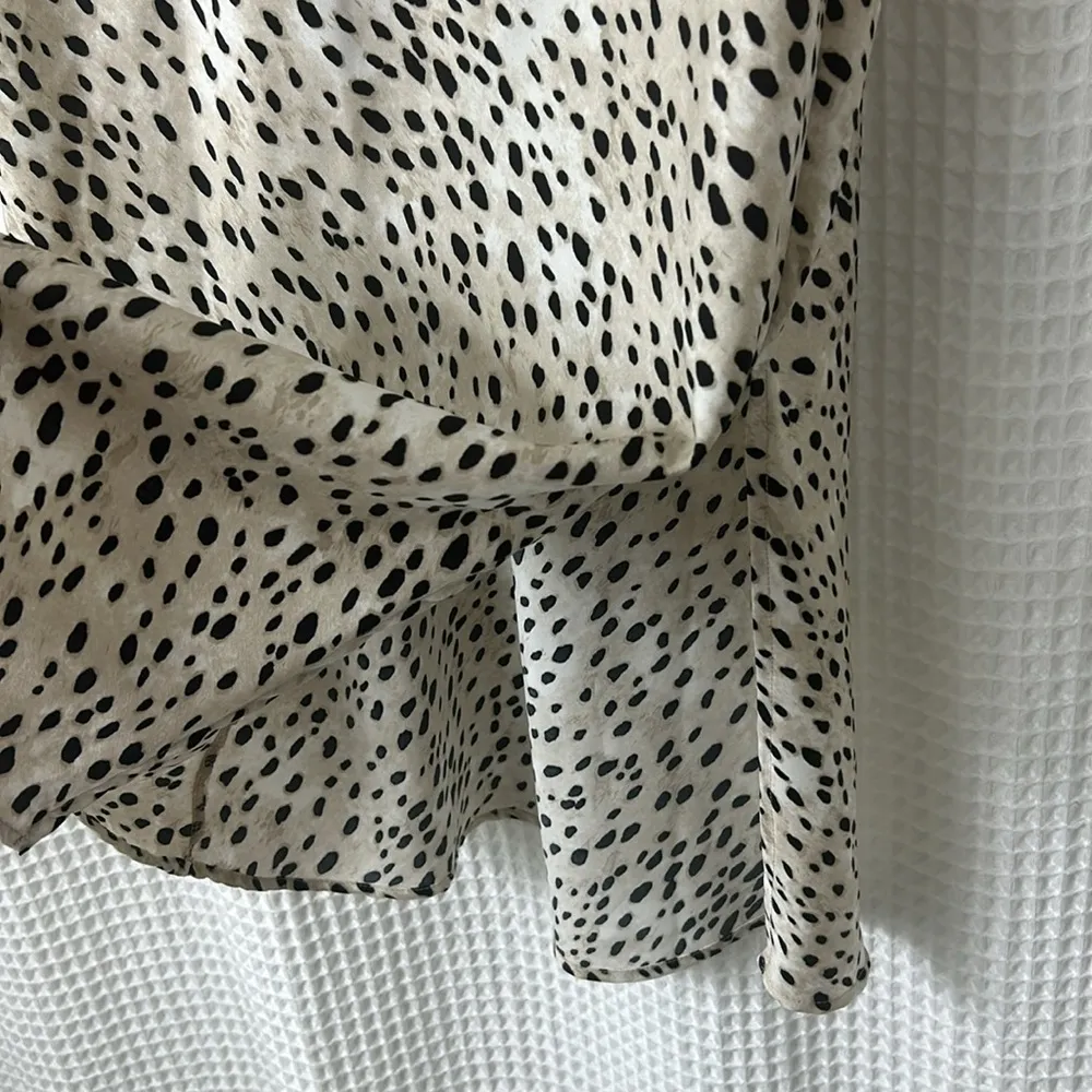 Bucket List Women’s Large Midi Slip Animal Print Satin Skirt Tan - Image 6