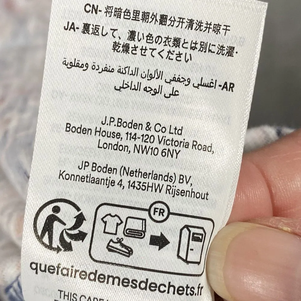 Boden Paisley Print Short Blue‎ 100% Cotton Dress US Size 4 Blue - Image 12