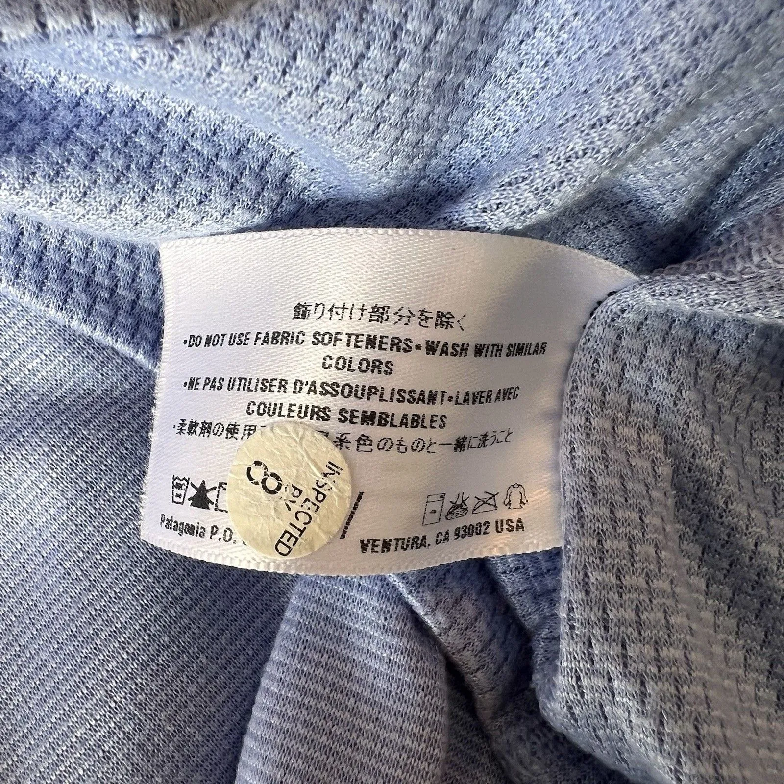 Patagonia Capilene Quarter Zip Neck light Blue Base Layer Long Sleeve Medium #79 - Image 15