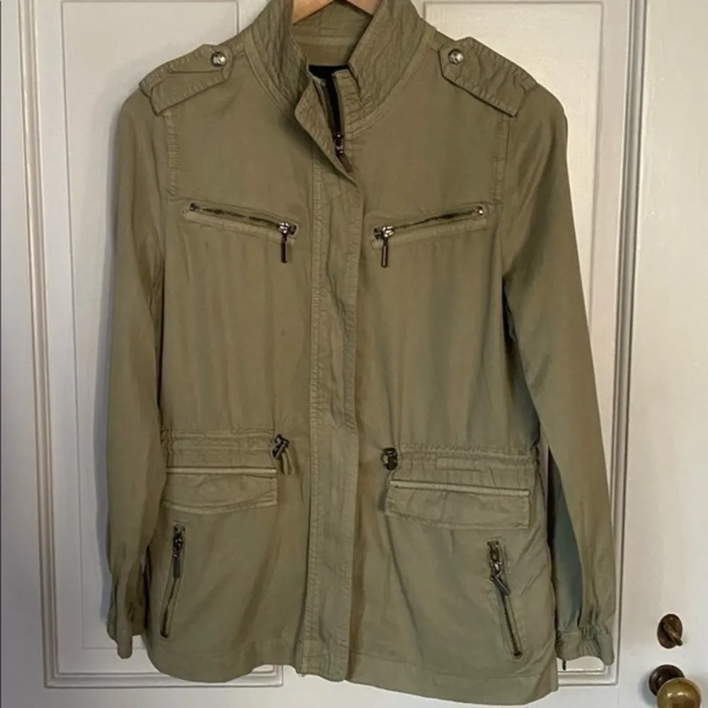 Max Jeans Green Gables Light Olive Utility Tencel Jacket Size Small NWT - Image 2