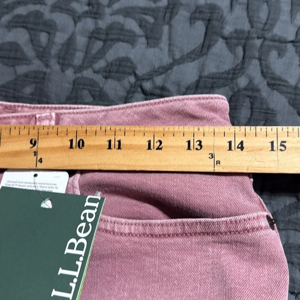 L.L. BEAN women’s 6 med/tall BeanFlex slim leg high rise jeans rose shadow new Pink - Image 9