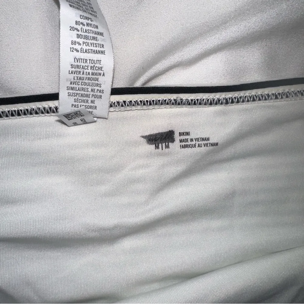 Black and White Striped Bikini Bottom Size M - Image 2