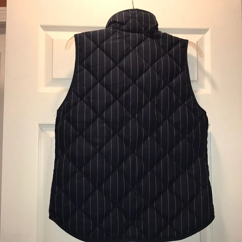 J Crew Navy & White Pinstripe Excursion Vest - Image 5