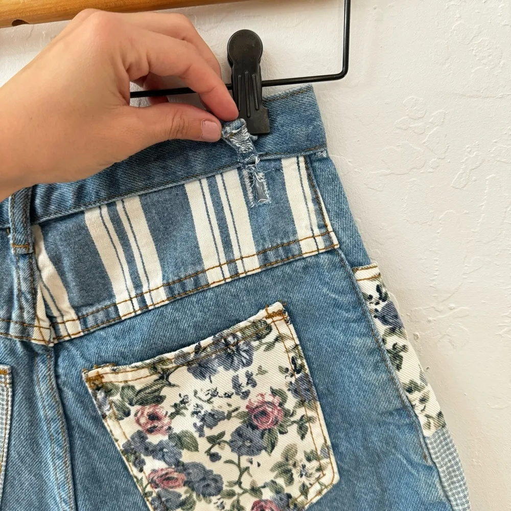 Vintage California Concepts Patchwork High Rise Ruffle Denim Shorts Size undefined - Image 7