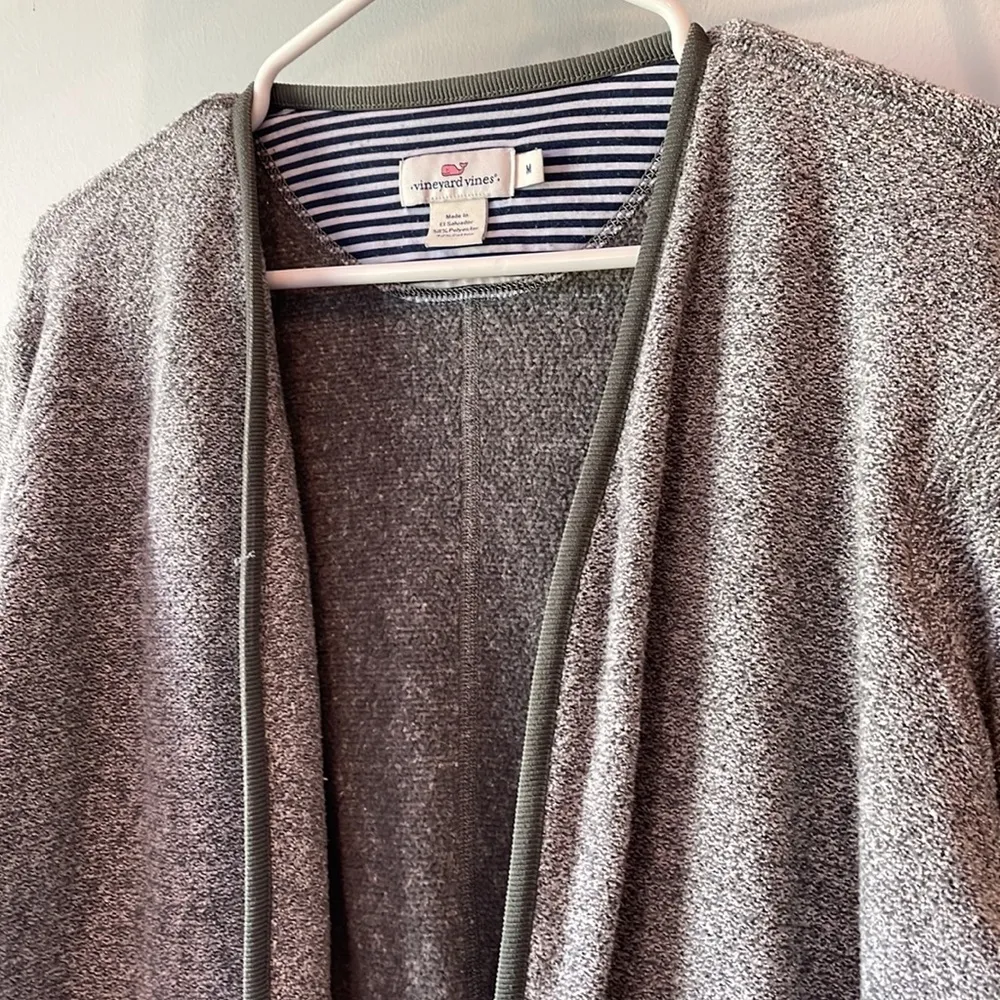 Warm grey vineyard vines open jacket oversized medium great fall item like new - Image 2