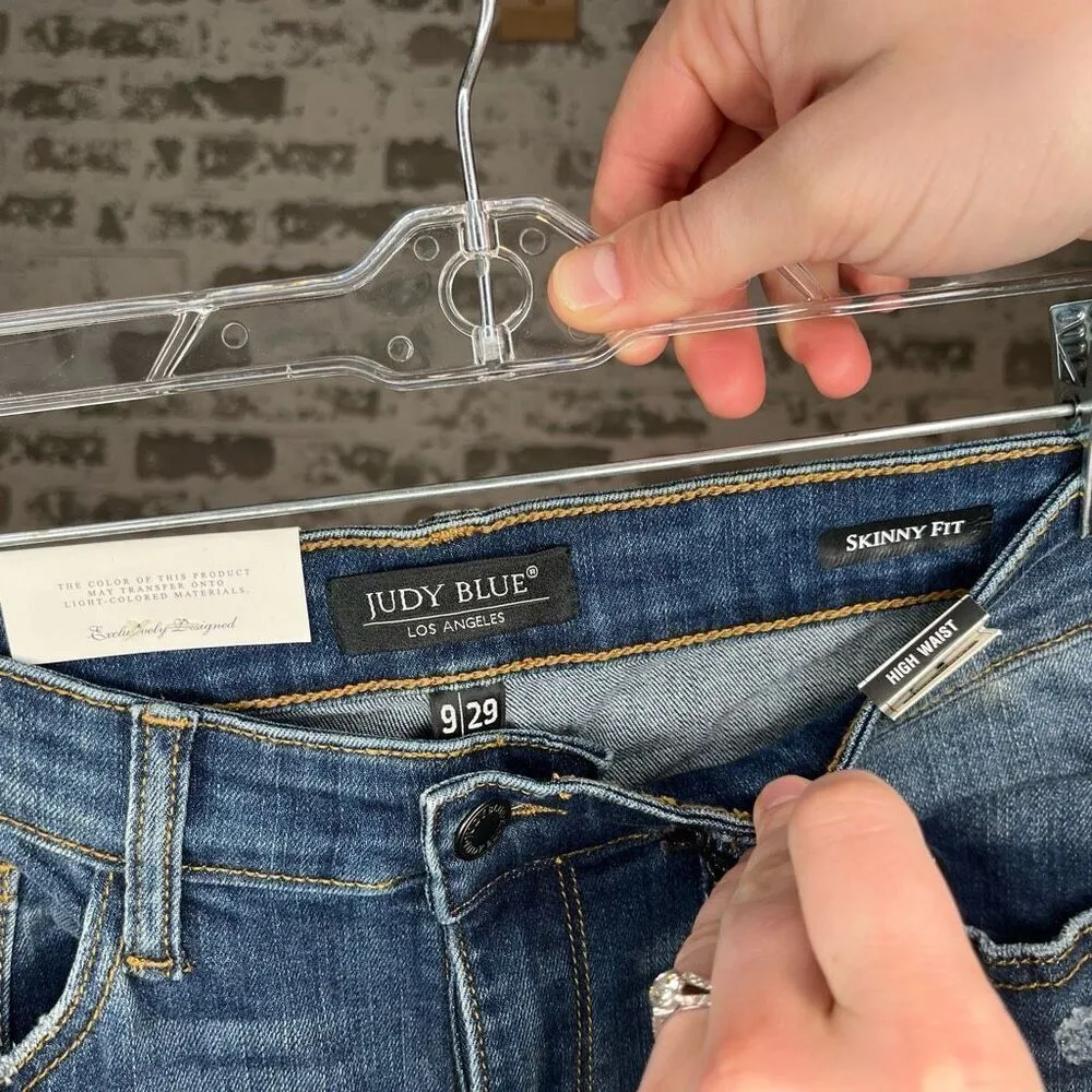 Judy blue | women nwt denim skinny fit distressed with cheetah print patches - Image 4