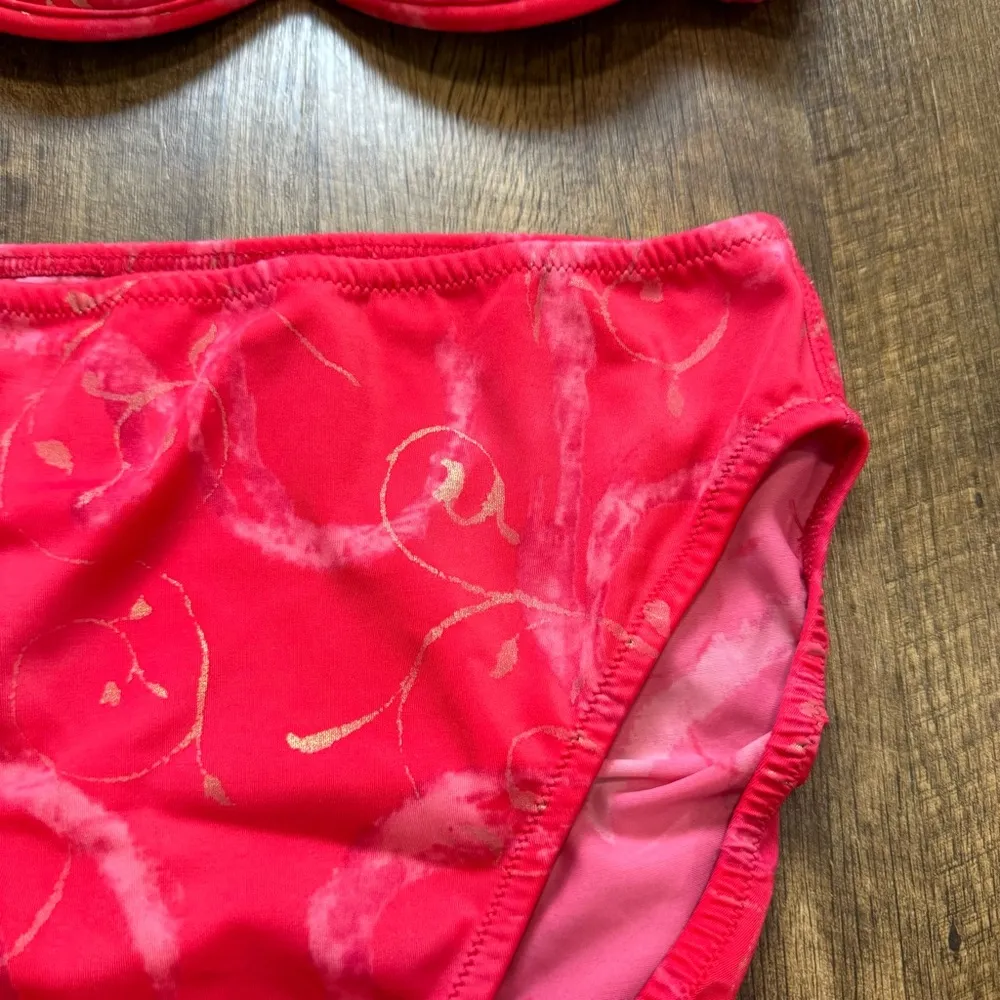 Tara Grinna Womens Bikini Set Sz 10 / 36B/C Red Gold High Cut - Image 7