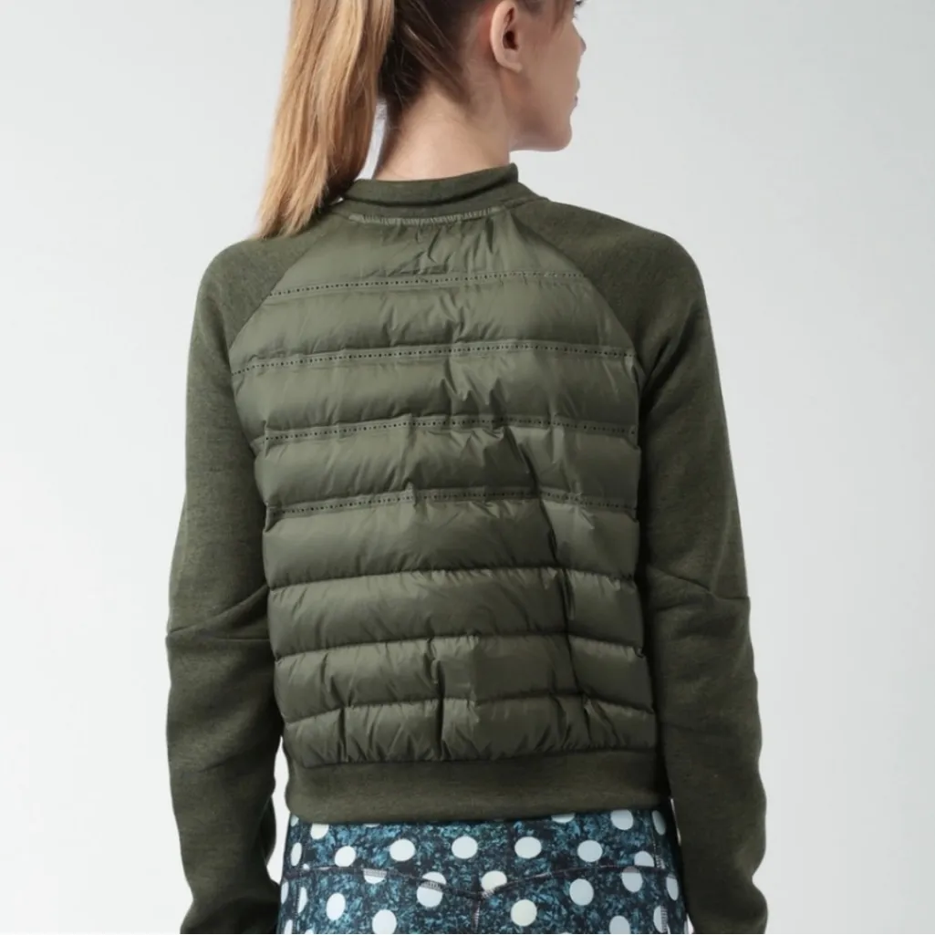 Nike Aeroloft 800 Down Tech Fleece Moto Jacket Olive Green Size XL - Image 2