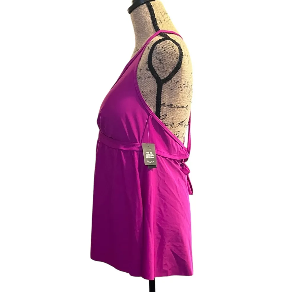 Torrid Magenta Halter Style Swim Top - Image 6