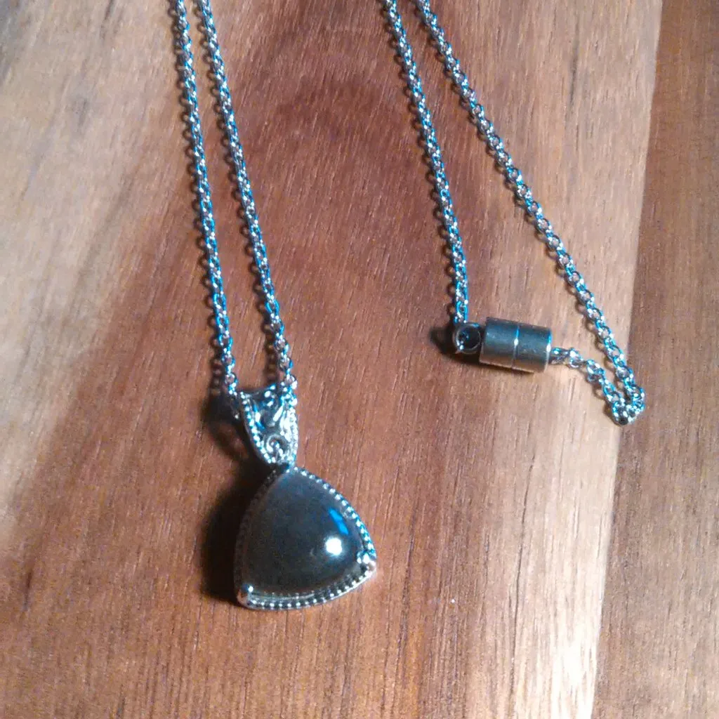 Golden Sheen Moonstone Stainless Steel Pendant Necklace - Image 4