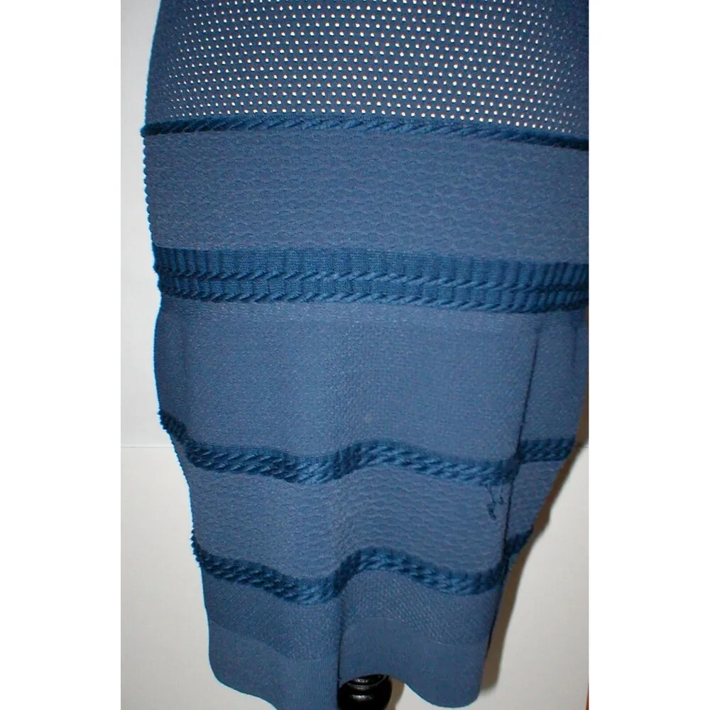 New Womens $535 Rag & Bone Navy Blue Dress Sheer Knit Marbella Medium M Cocktail - Image 9