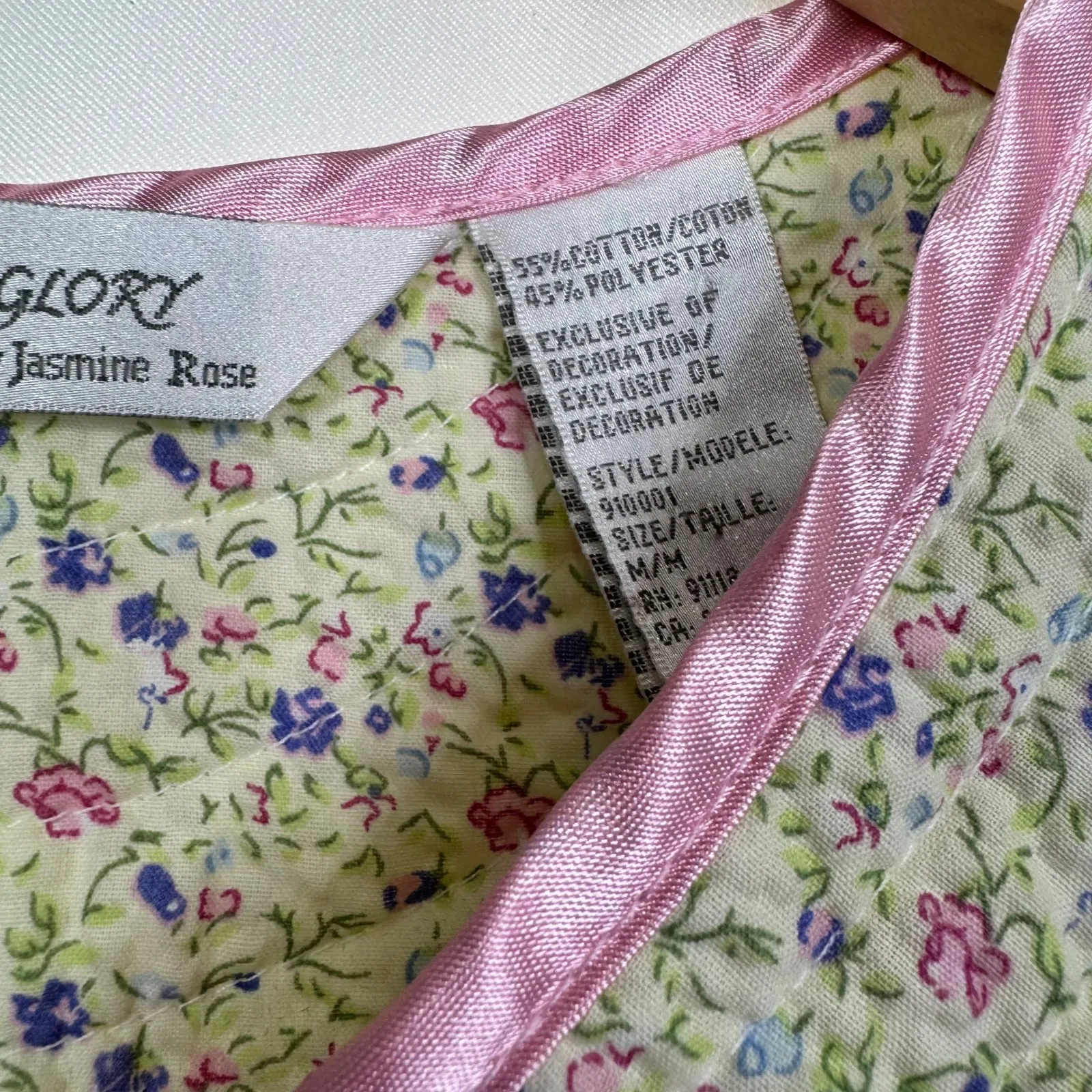 Morning Glory by Jasmine Rose Floral Robe Size M Button Front Pockets Yellow - Image 3