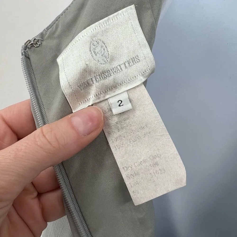 Watters‎ & Watters Maxi Dress size 2 Gray Wedding Bridesmaid - Image 8