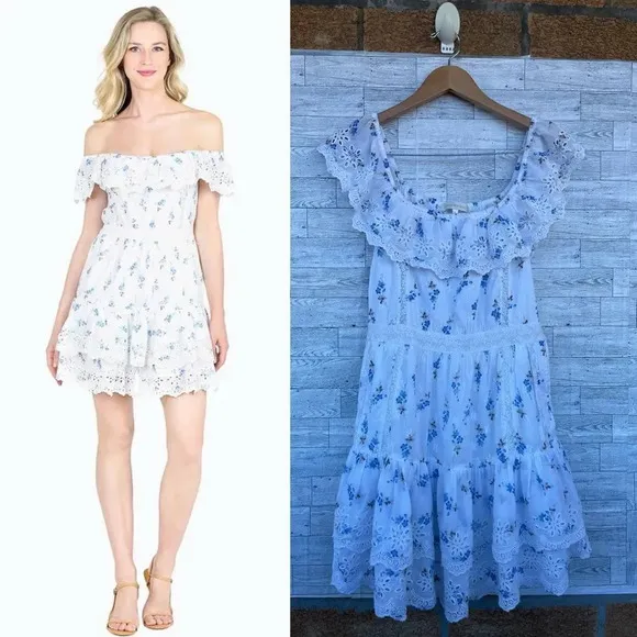 LoveShackFancy Denver Off-the-shoulder Tiered Floral dress size 6 - Image 2