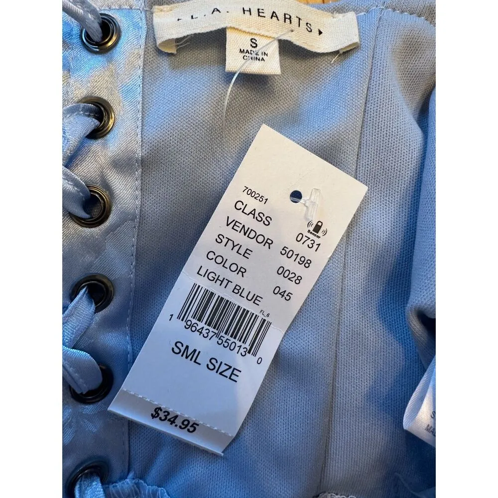 Pacsun L.A. Hearts Blue Corset Top Size S NWT! - Image 3