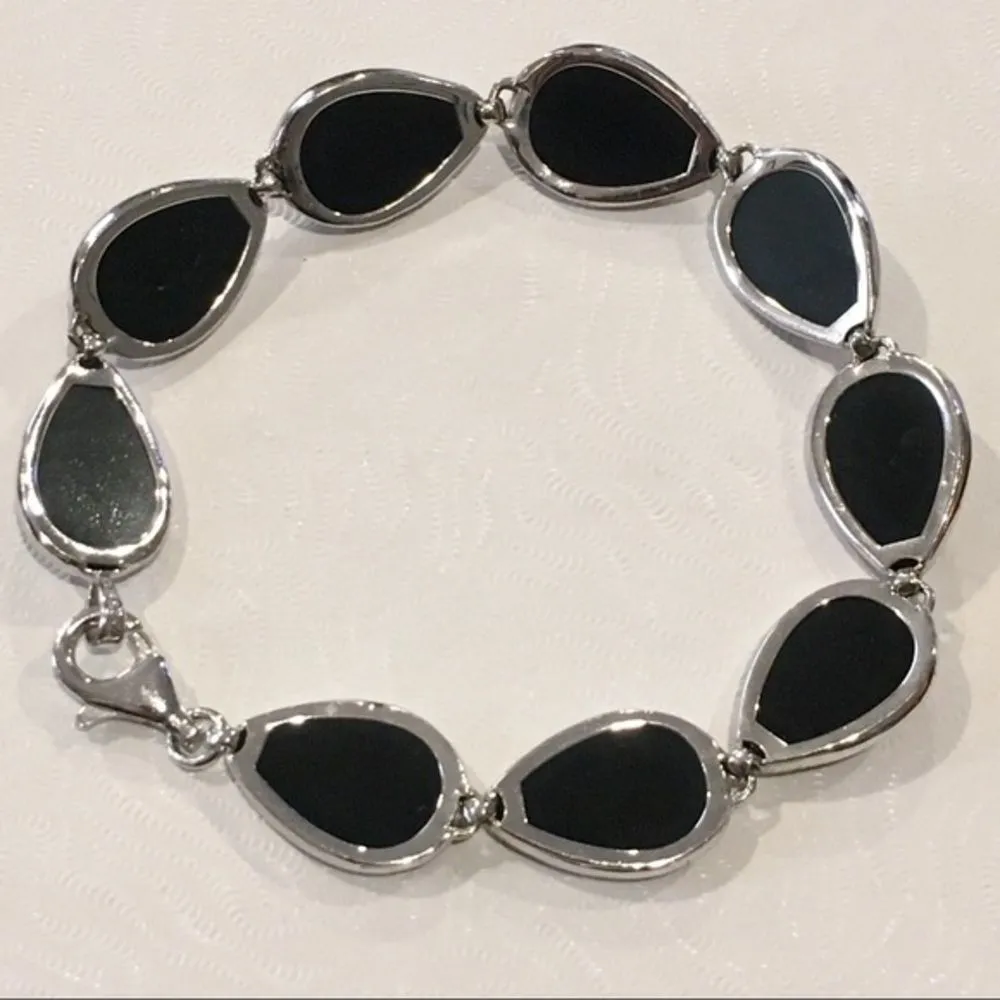 Black Onyx & Sterling Silver Filigree Bracelet - Image 10