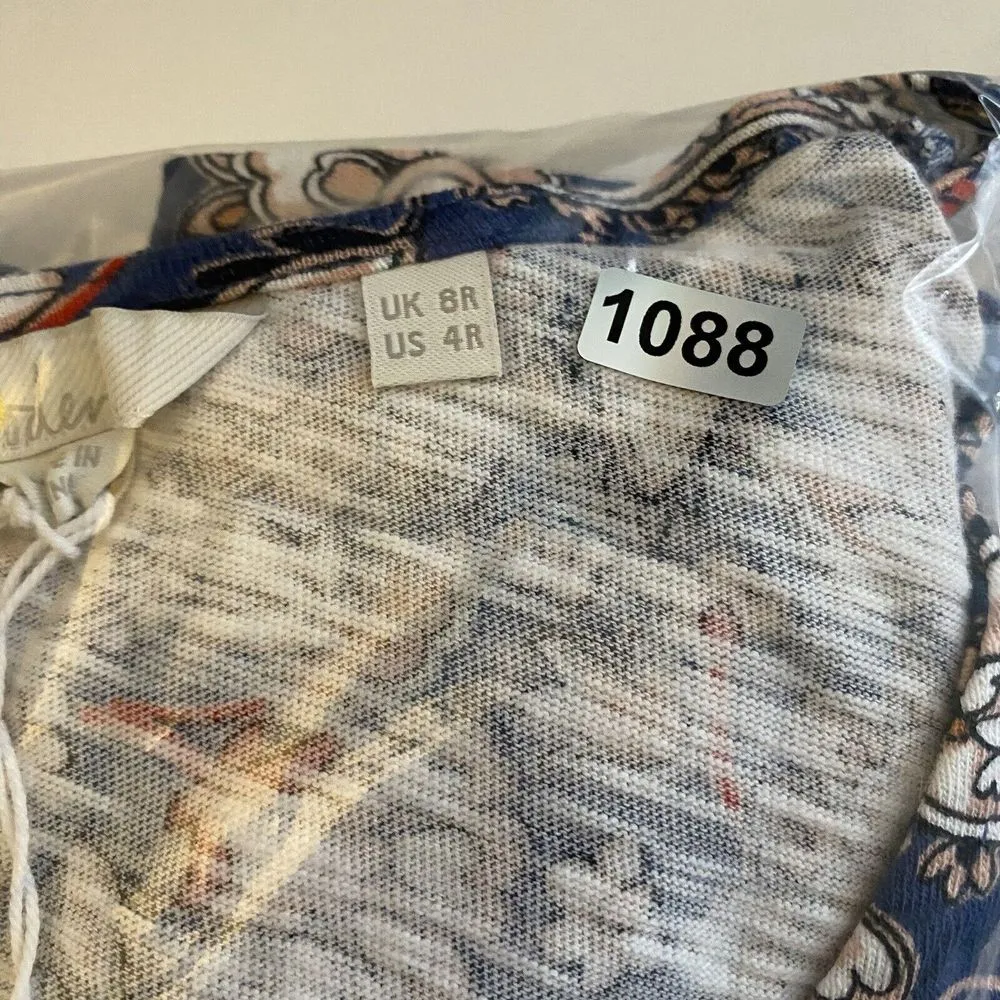 Boden Paisley Print Short Blue‎ 100% Cotton Dress US Size 4 Blue - Image 14