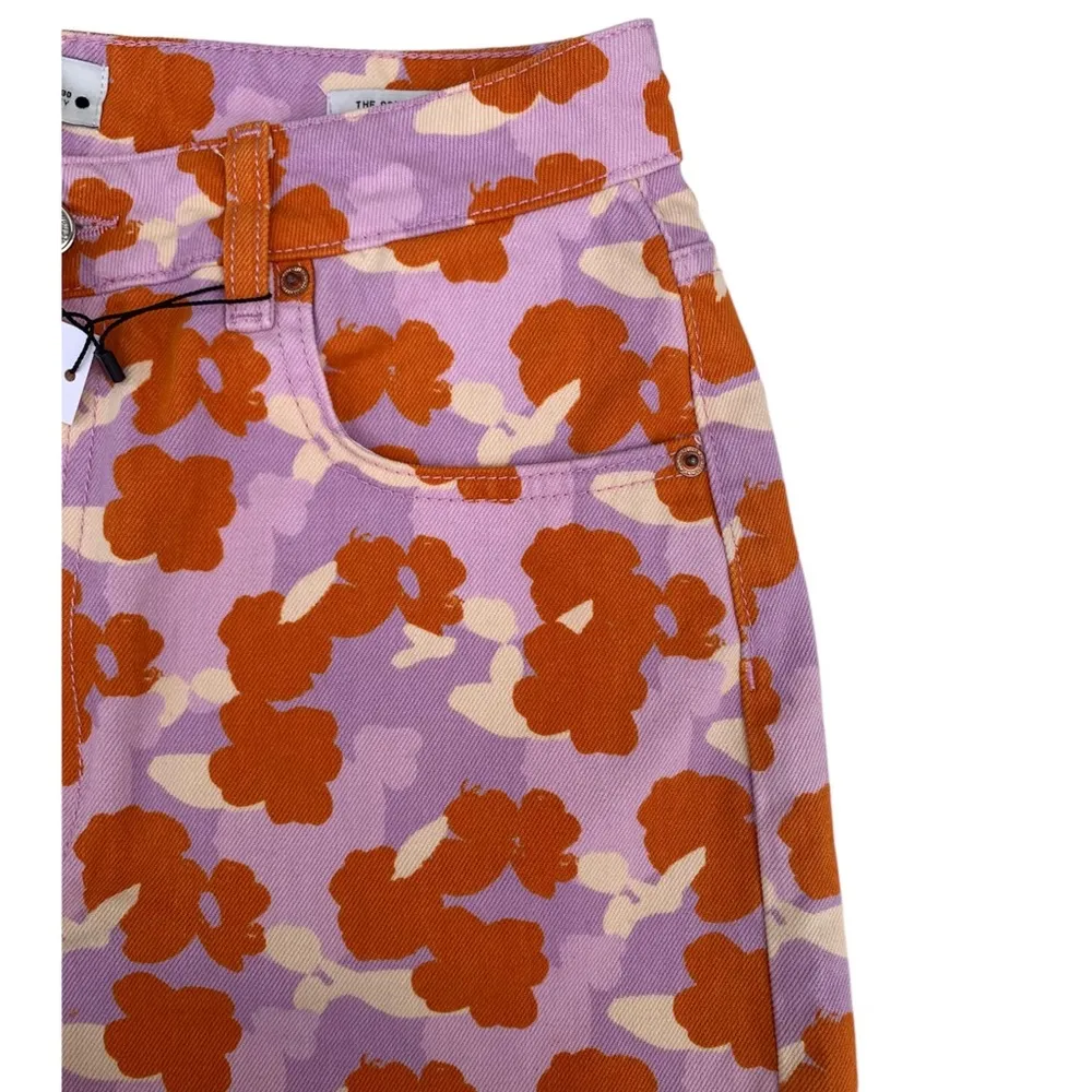 Zara The 90’s Short Poppy Flower Print High Rise Cut Off Denim Shorts NWT 8 - Image 4