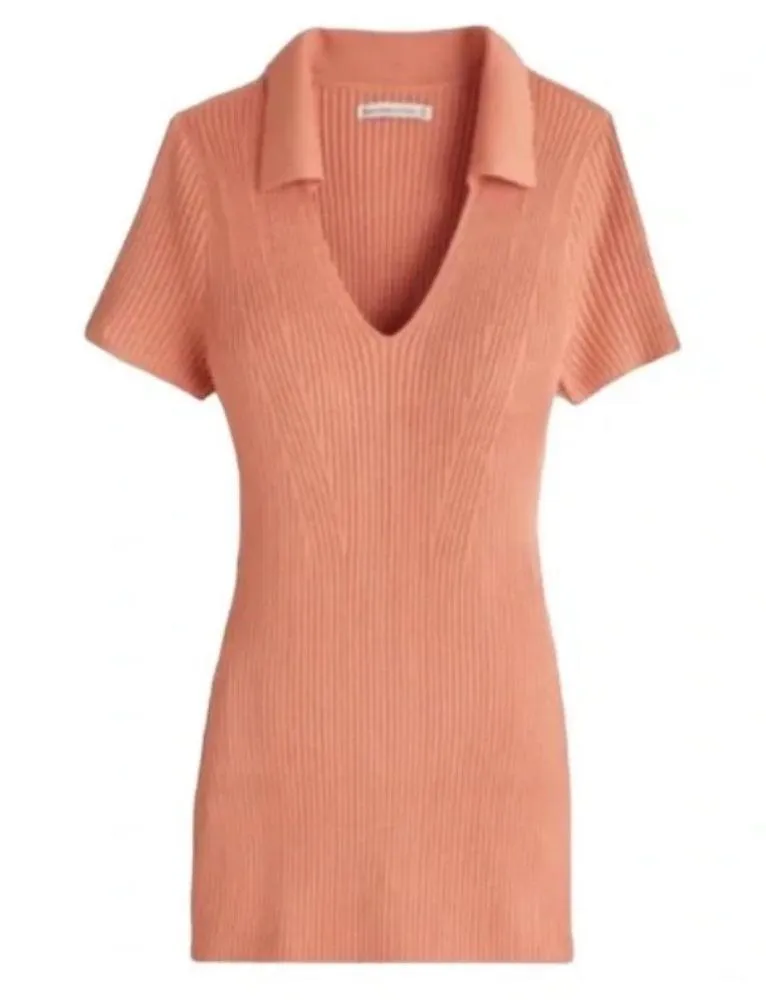 NWT Abercrombie & Fitch m tall burnt orange sweater Bodycon preppy mini dress - Image 2