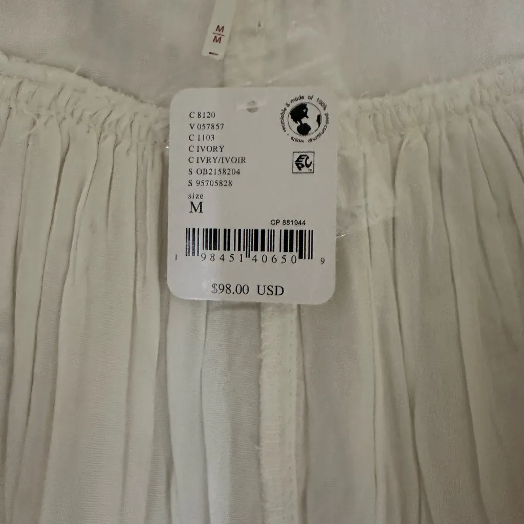 Free People Cream Mini Skirt - Image 3