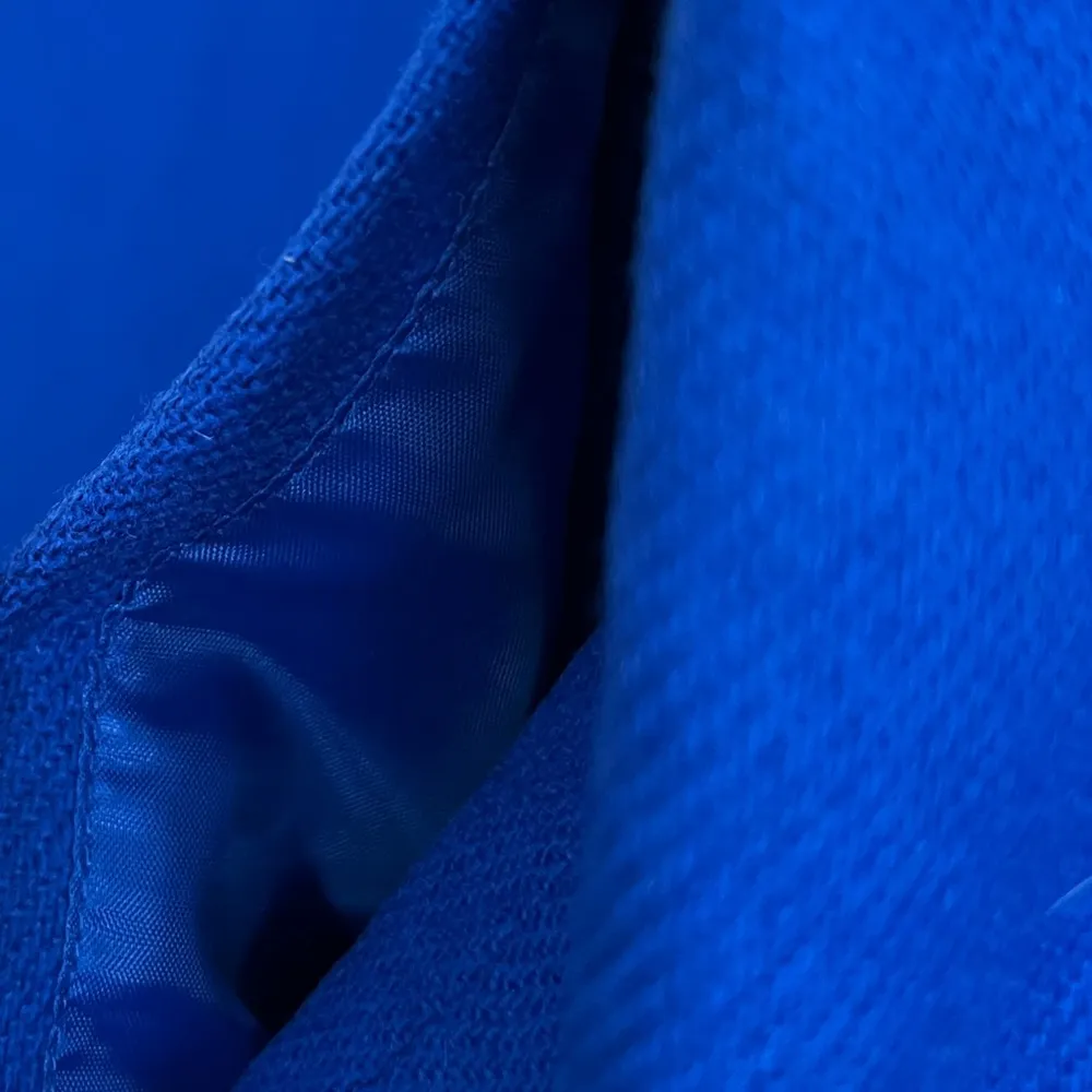 Dressbarn Wool Vintage Blazer Blue Zip Up Lined Career Long Sleeve Chic Size 6 - Image 11