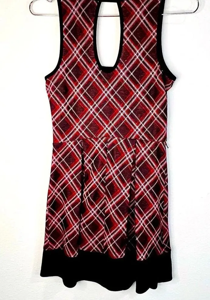 Three Pink Hearts Trixxi Sleeveless Plaid Dress Preppy Work to Weekend Size S - Image 7