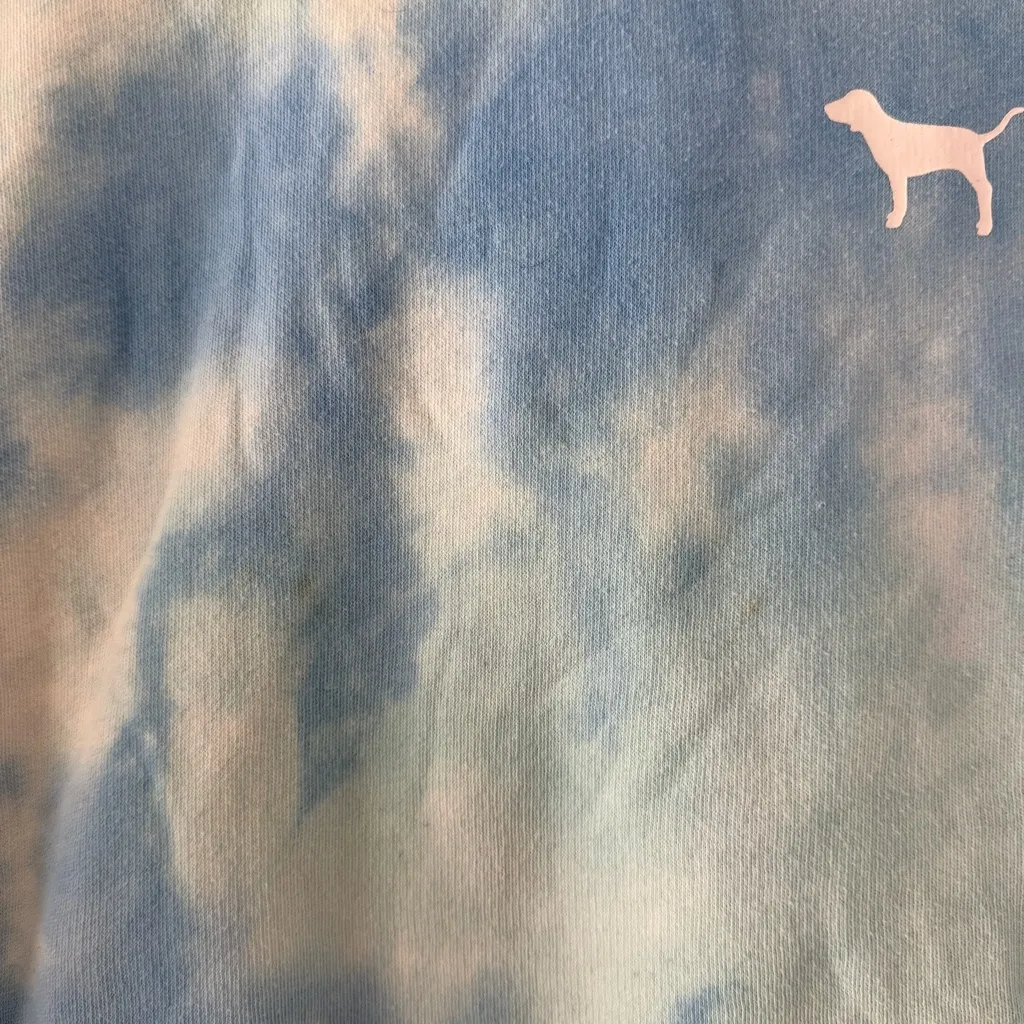 VS PINK Women’s Tie-Dye Blue Hoodie Sz S - Image 4