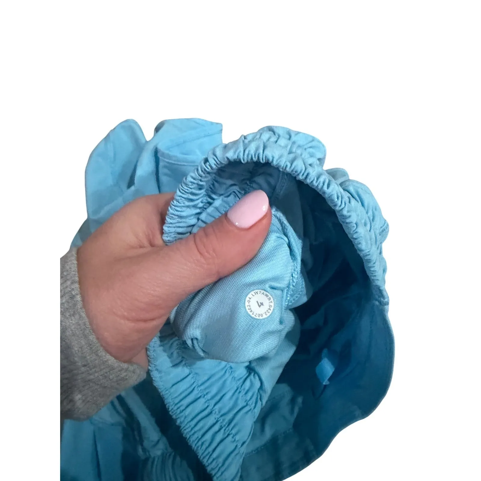 Lululemon Hotty Hot Running Shorts Light Blue Athletic Sporty Coastal Size 4 - Image 4