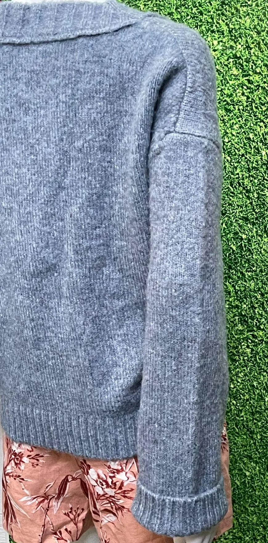 Chunky Vee Neck Sweater - Image 3