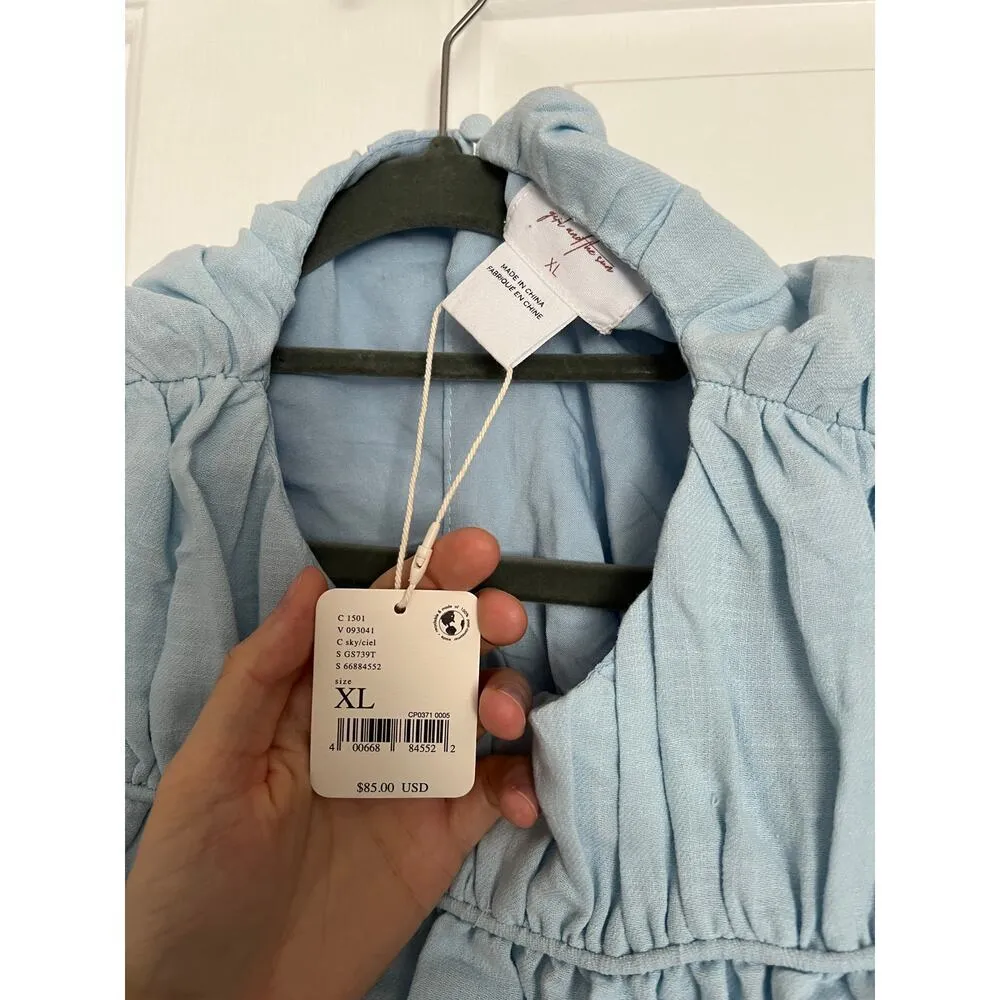 NWT Free People Girl and the Sun Sky Blue Cropped Sleeveless Top - Image 9