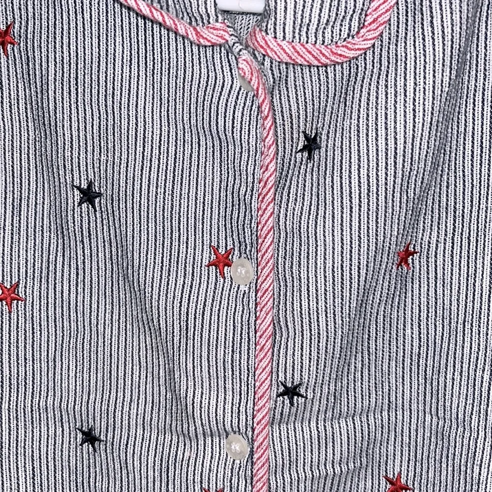 Women’s Norton McNaughton Linen Blend 4th of July button down vest size large - Image 4