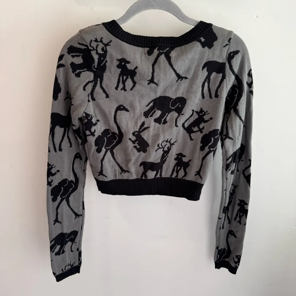 RARE Y2K  Betsey Johnson Deadstock NWT Baby Zoo Animal Print Cropped Cardigan S - Image 8