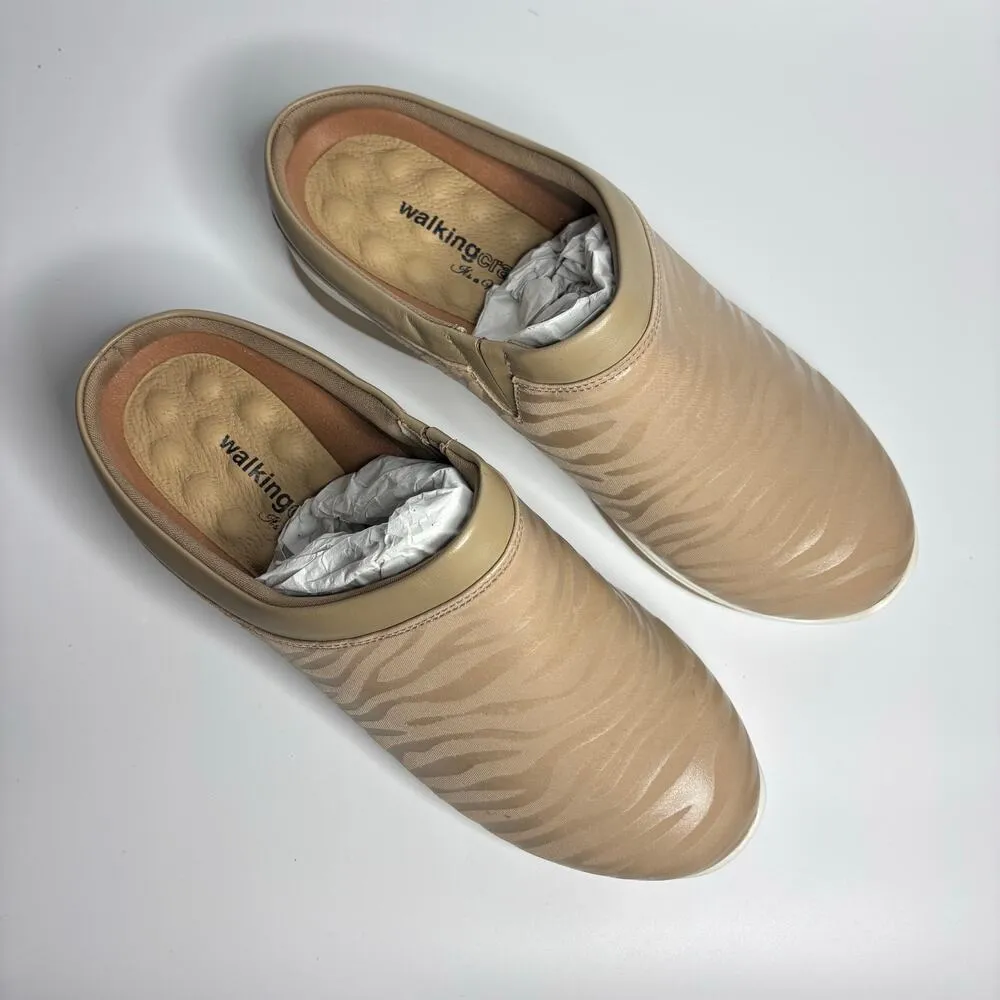 Walking Cradles Dana Mule in Taupe Zebra Stretch (Wide) Tan Size 9 - Image 6