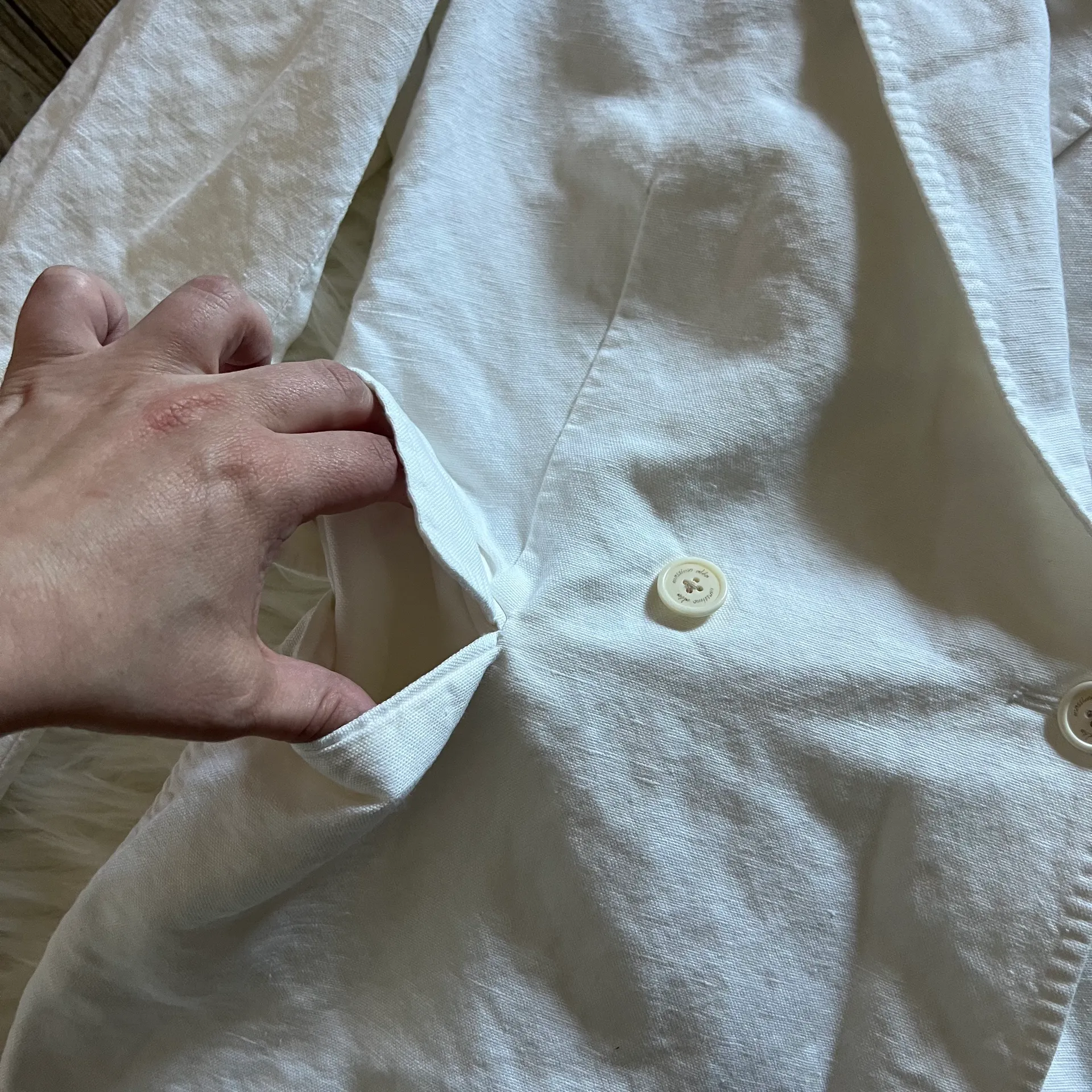 Ivory Linen-Blend Blazer - Image 3