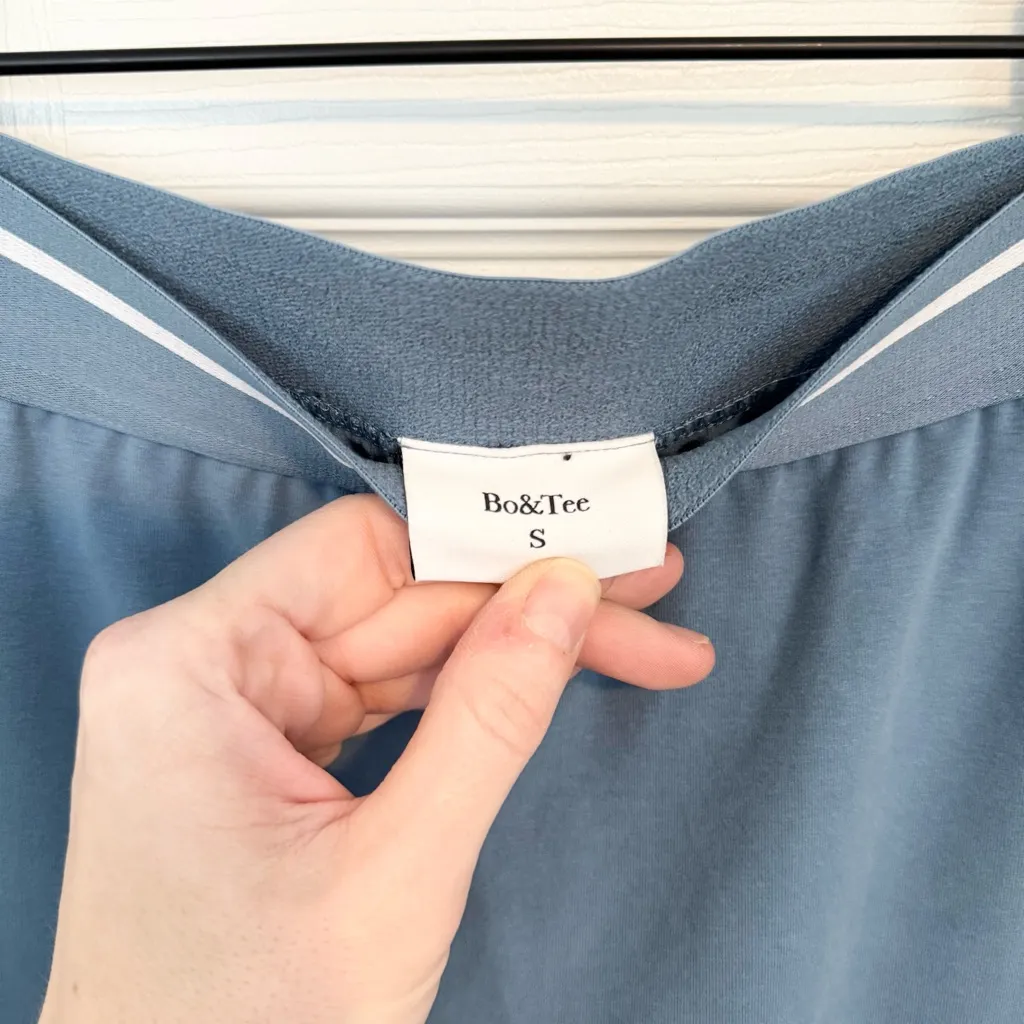 Bo+Tee Steel Blue High Waist Leggings with elastic waist band Sz SMALL - Image 6