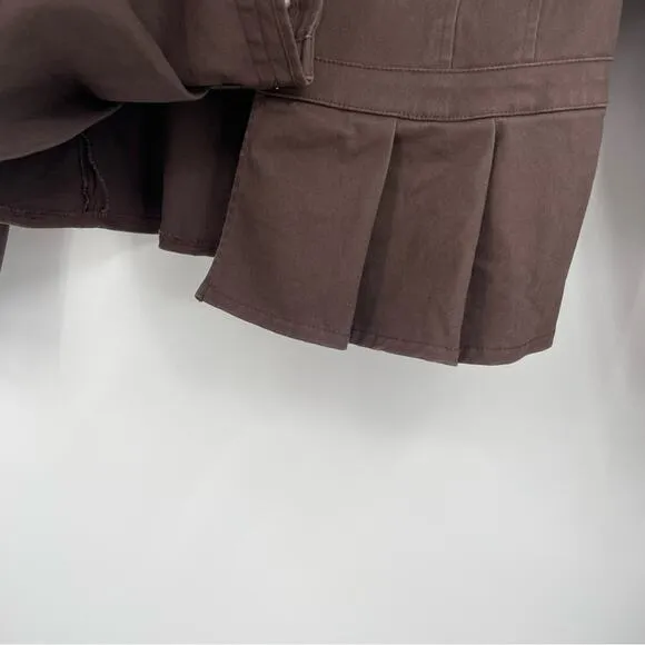 Boston Proper Brown Blazer‎ Peplum Pleated Size 8 - Image 9