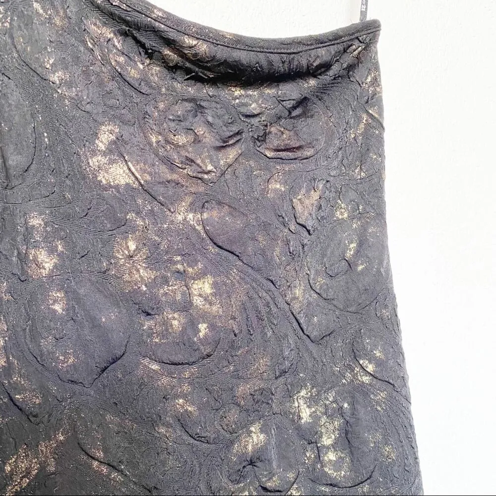 Forever 21 Black and Gold Textured One Shoulder Mini Dress Size Small - Image 5