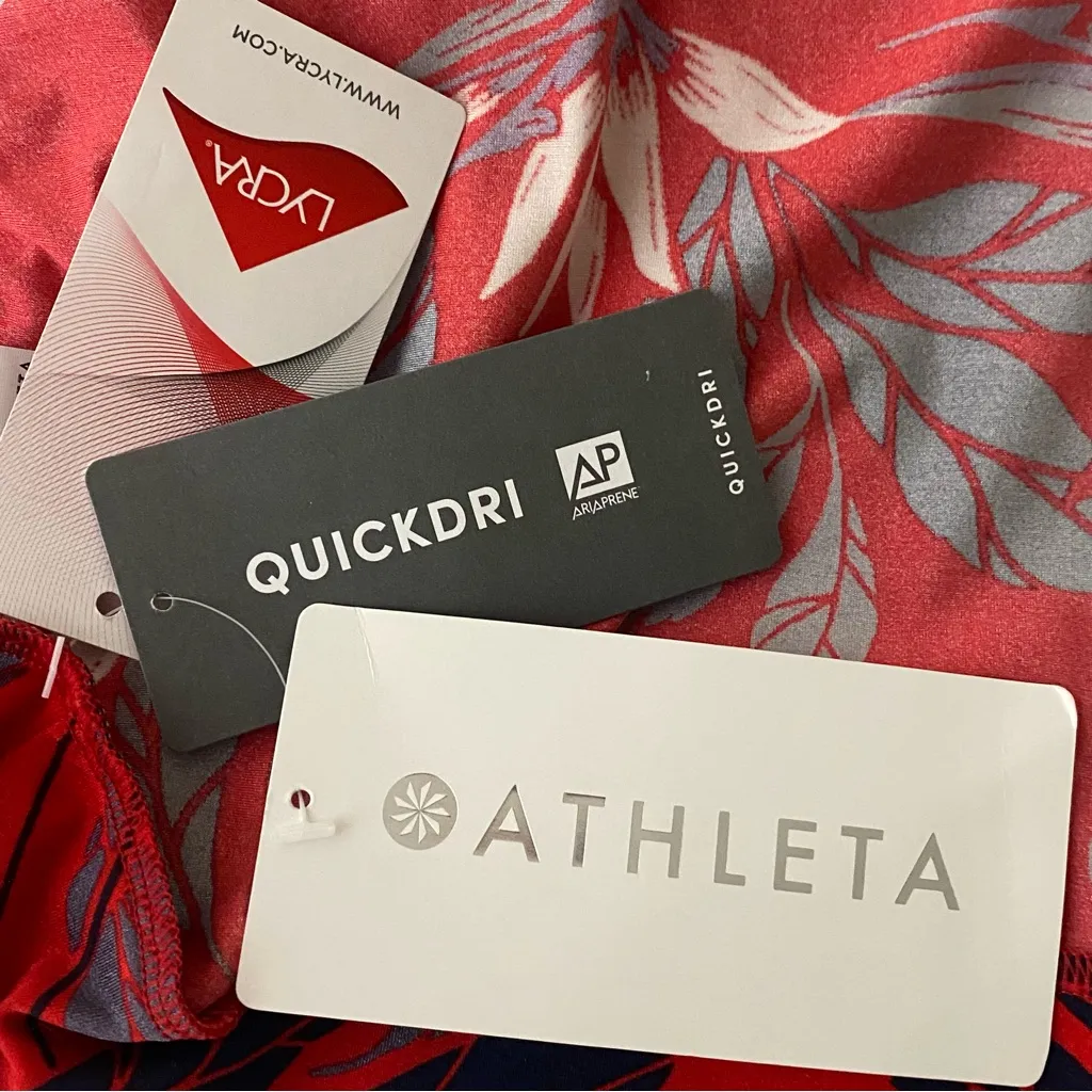 ATHLETA Aqualuxe Paradaiso Blousy Tankini Top radiant red Small NEW WITH TAGS - Image 10