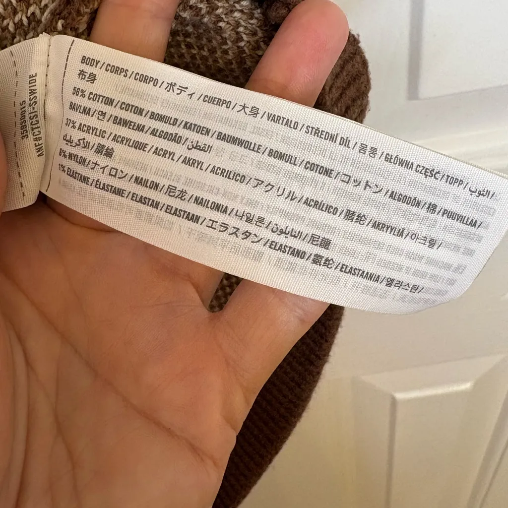 Hollister Brown Cream Argyle Sweater Vest Dress Academia Preppy Y2K Knit Small - Image 4