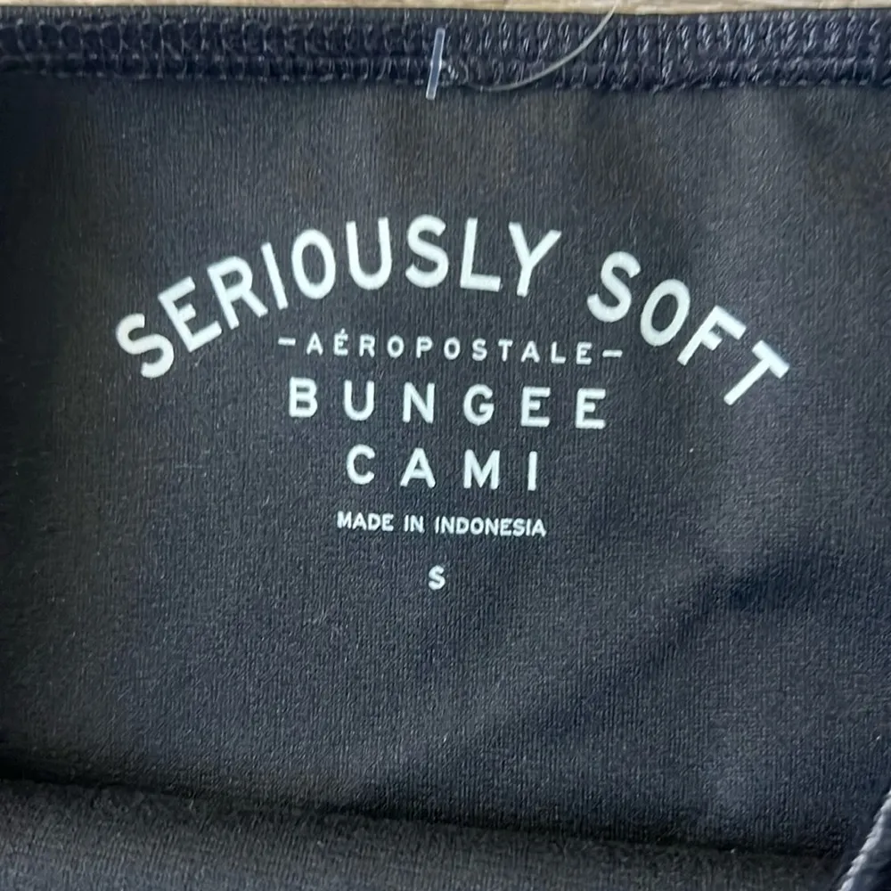 NWT Aeropostale Seriously Soft Bungee Black Faux Leather Cami Size Small - Image 3