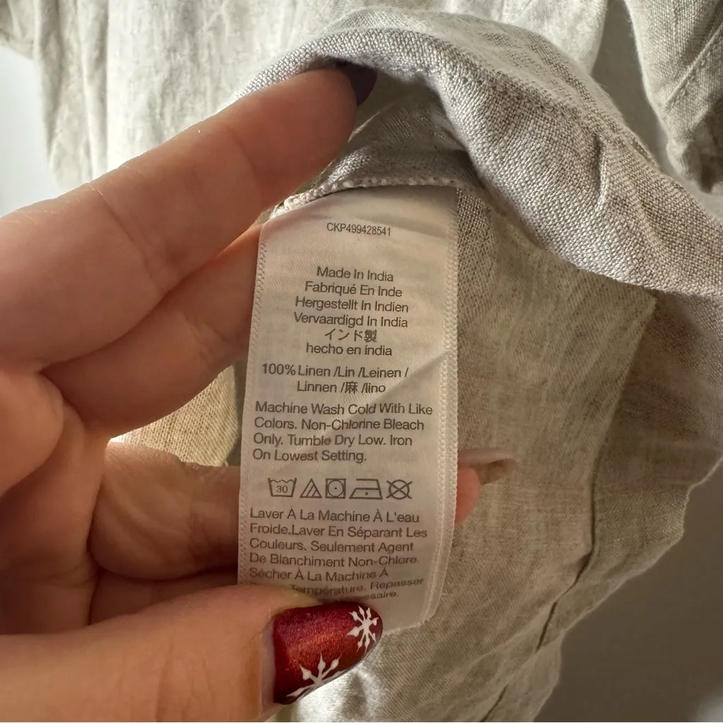 Madewell Splitneck Mini Dress in 100% Linen Size: 2, NWT - Image 8