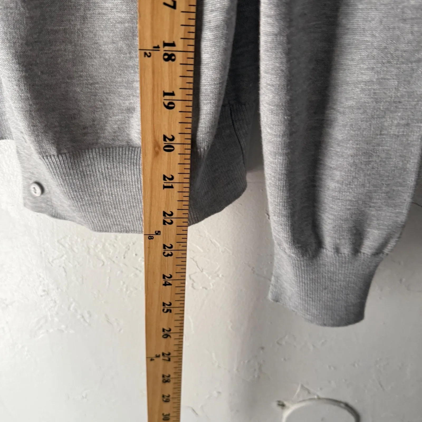 Grace Karin Womens Cardigan Sweater Gray V Neck Button Front Knit Preppy Medium - Image 6