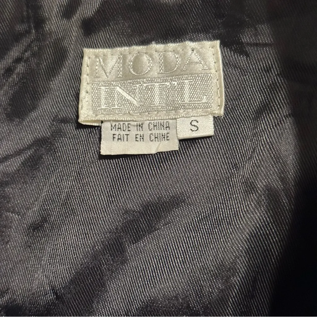 Moda International‎ Black 100% Leather Button Up Jacket Shacket Size Small - Image 5