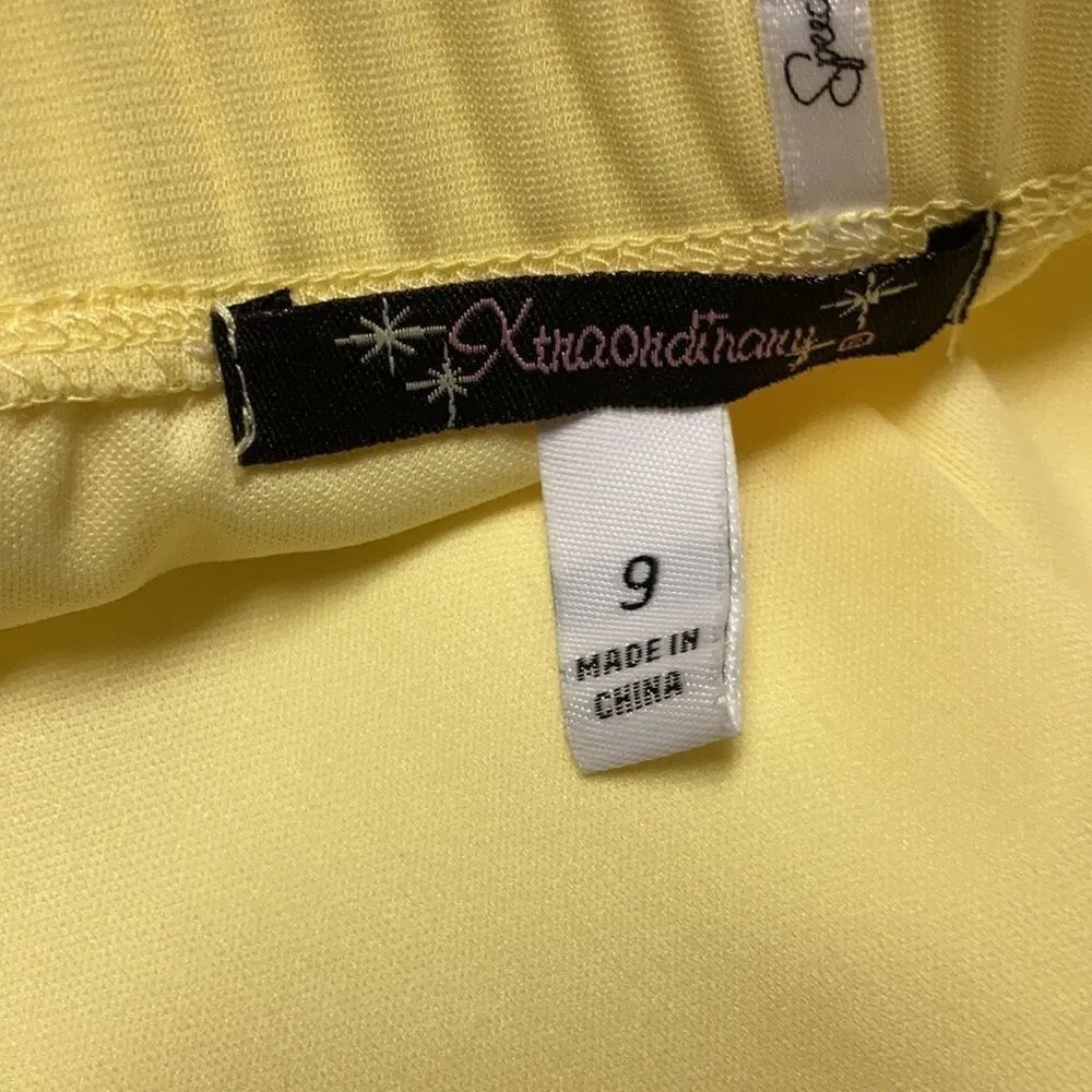 XTRADIONARY, Beaded Mesh Formal strapless, Sz9, Yellow, Sequins, pleats, Hand Wash - Image 8