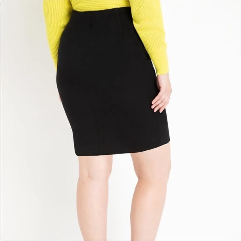 Eloquii Black Ponte Stretch Mini Skirt - Image 2