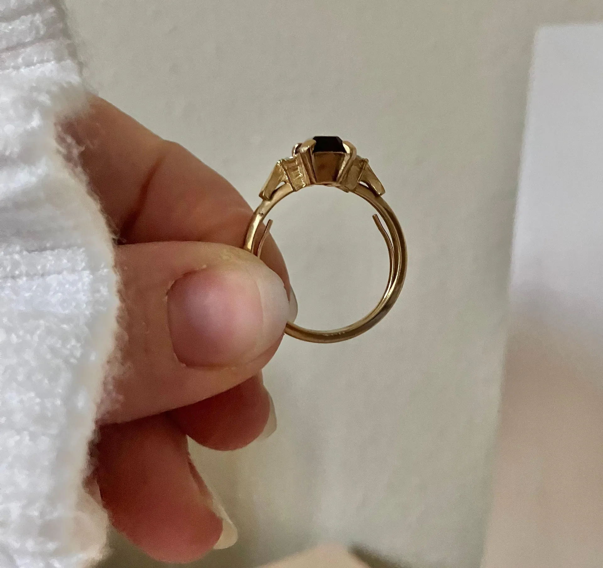 Avon Amethyst Emerald Cut Gold Cocktail Ring “Iphigenia” Classic Purple 9.5 - Image 12