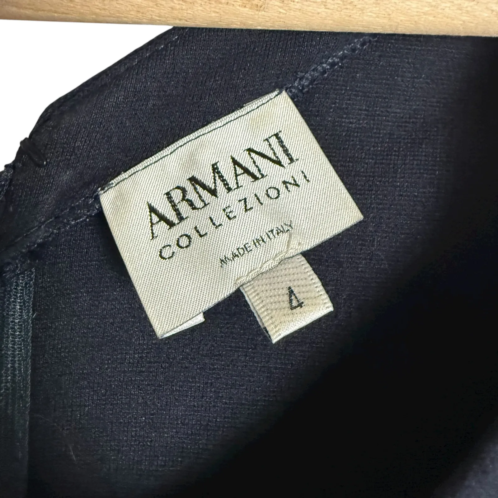 Armani Collezioni Italian Midnight Blue White Colorblock Sheath Dress Size 4 - Image 3