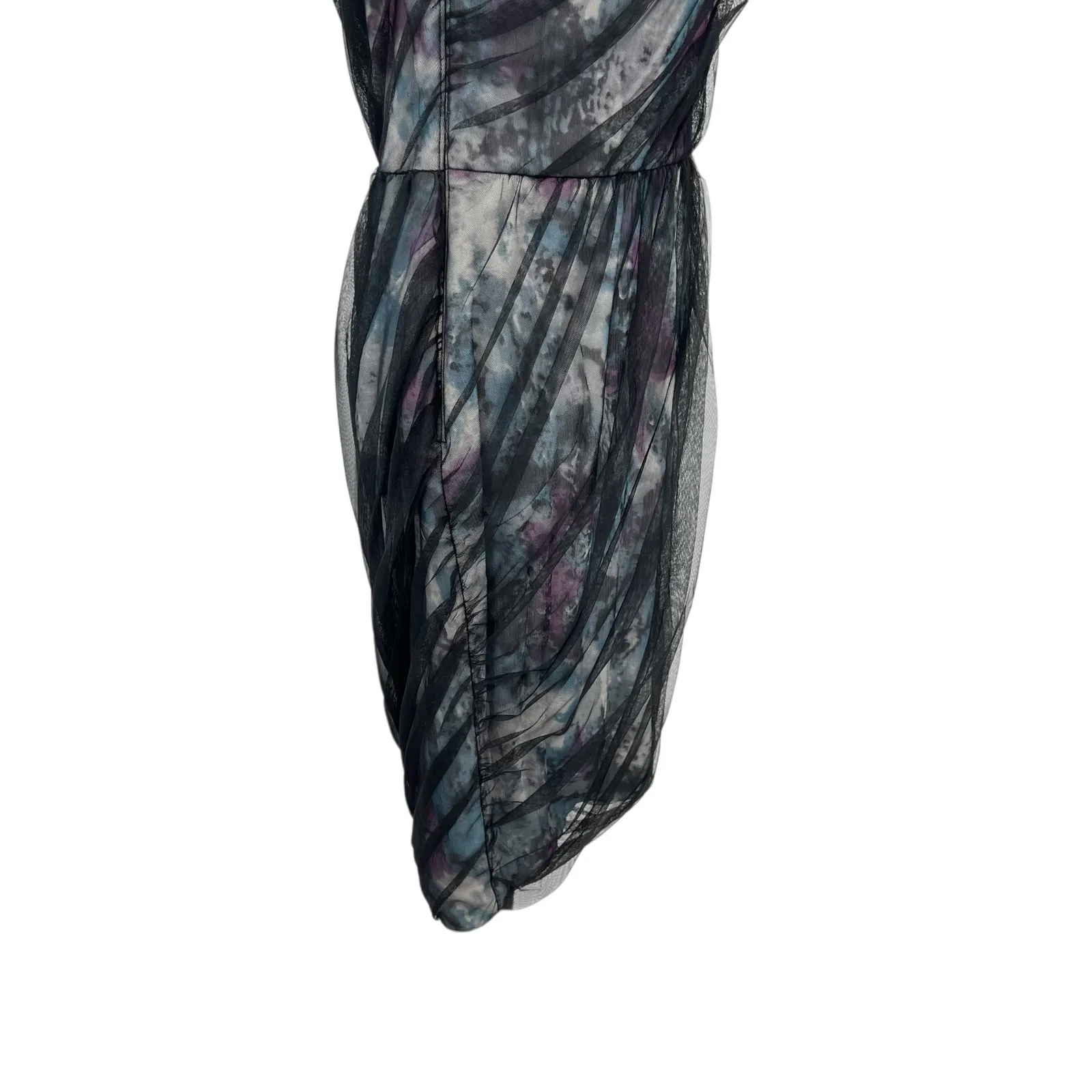 Tadashi Shoji Ruched‎ Bodycon Mesh Floral Underlay Dress Black Size US 8 - Image 9