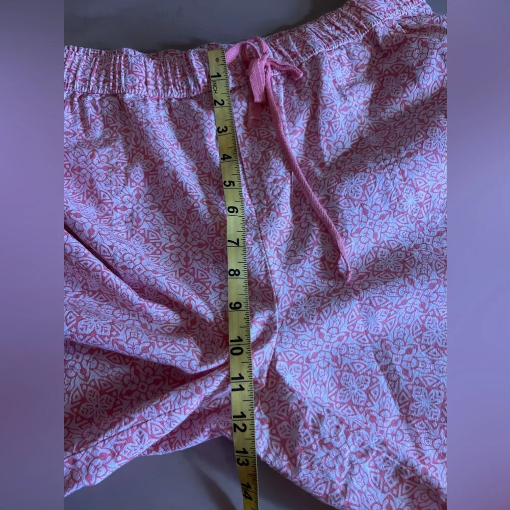 Emily Daniels Pull on Women’s Shorts Elastic‎ Waist Floral Pink 100% Cotton White Size L - Image 8